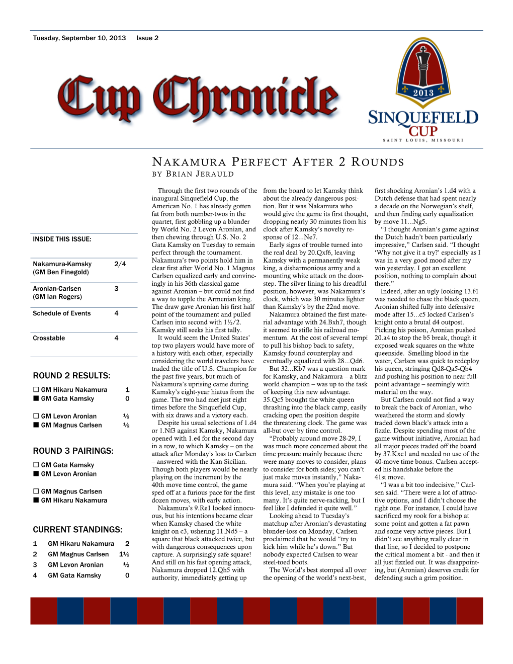 Sinquefield Cup Bulletin Issue 2