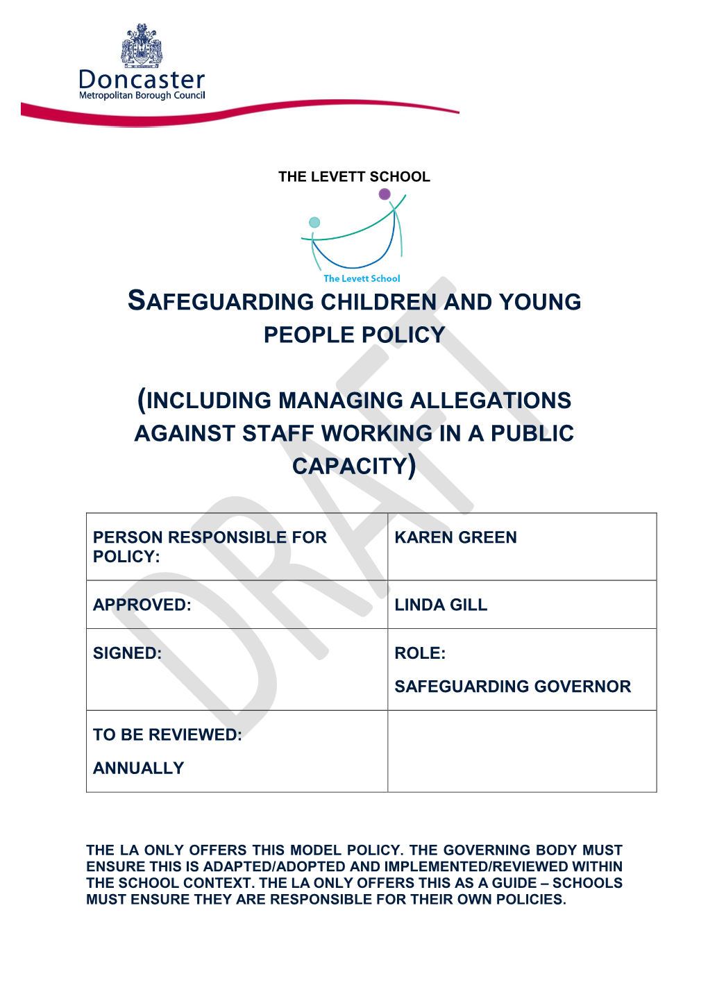 Safeguarding Children and Young People Policy