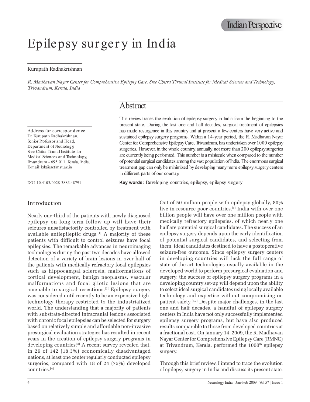 Epilepsy Surgery in India