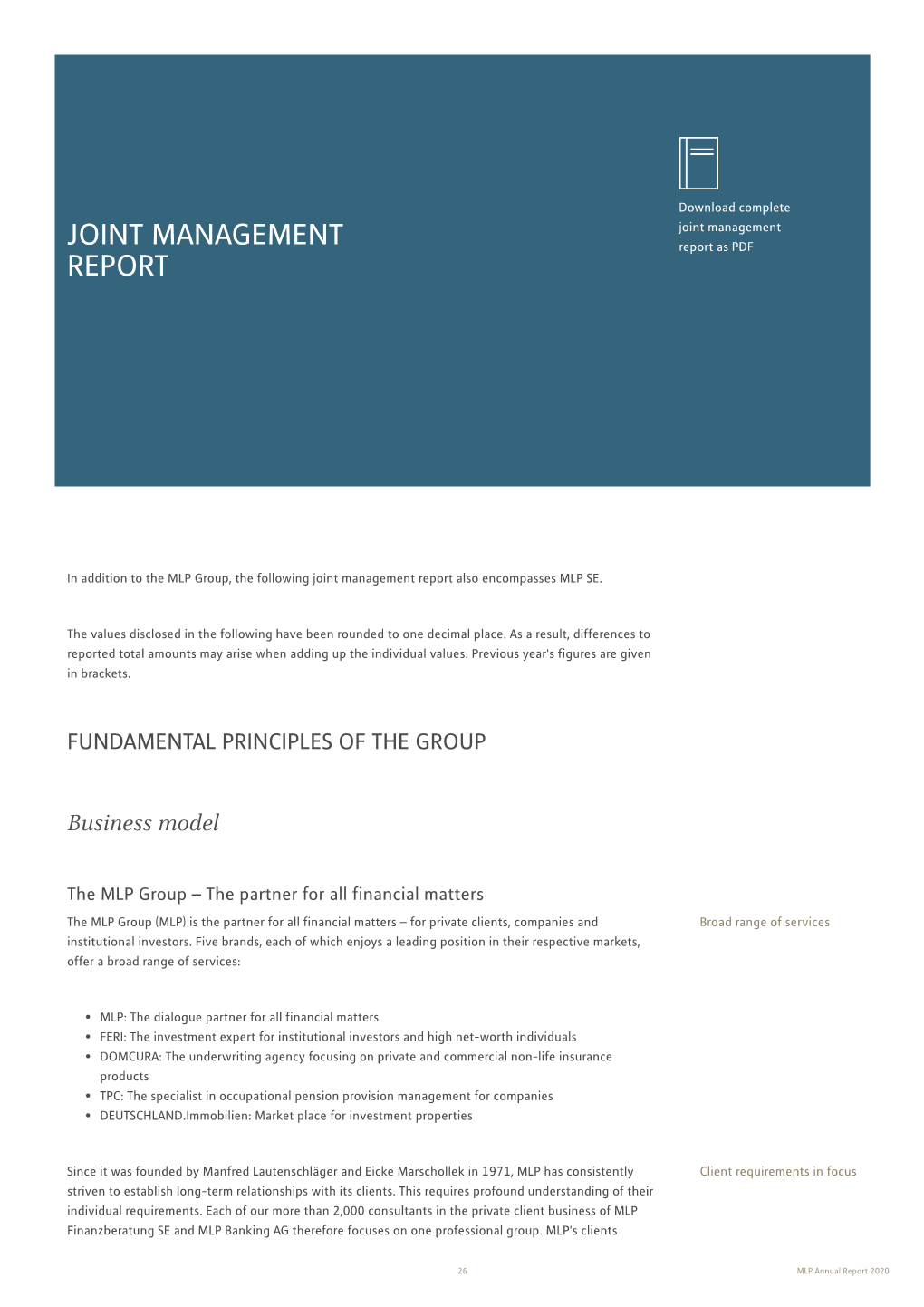 JOINT MANAGEMENT Report As PDF REPORT