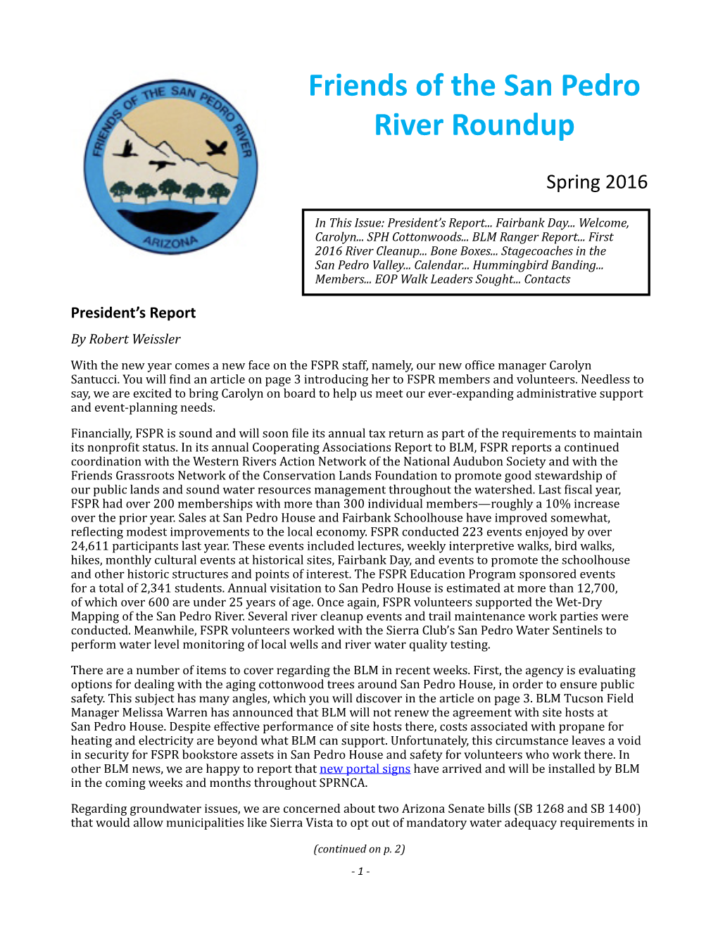Friends of the San Pedro River Roundup