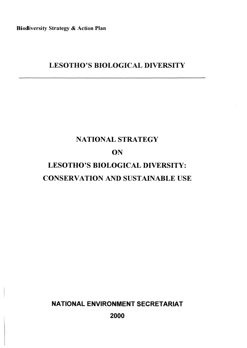 Lesotho's Biological Diversity
