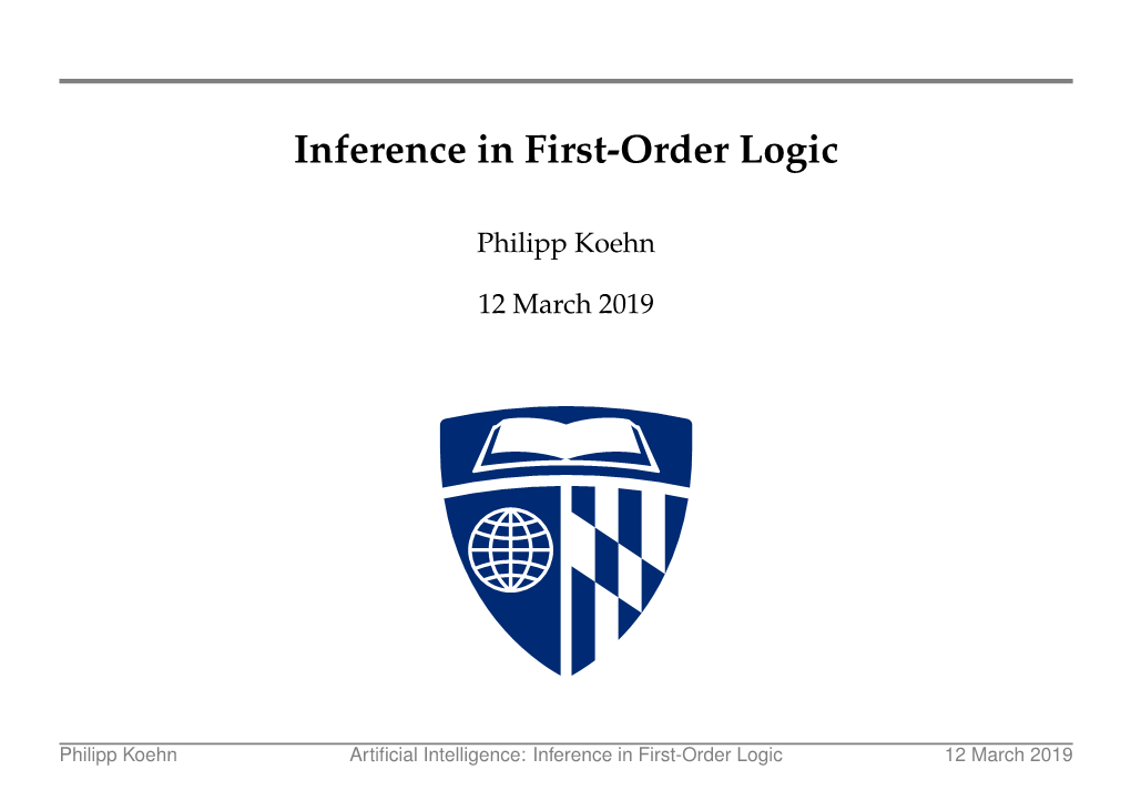 Inference in First-Order Logic