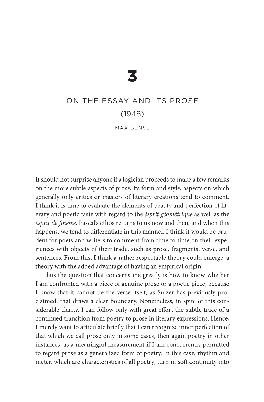 On the Essay and Its Prose (1948)