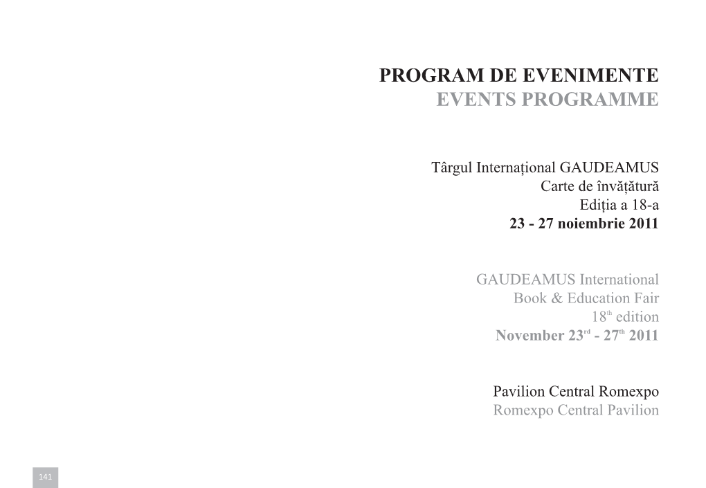 Program De Evenimente Events Programme