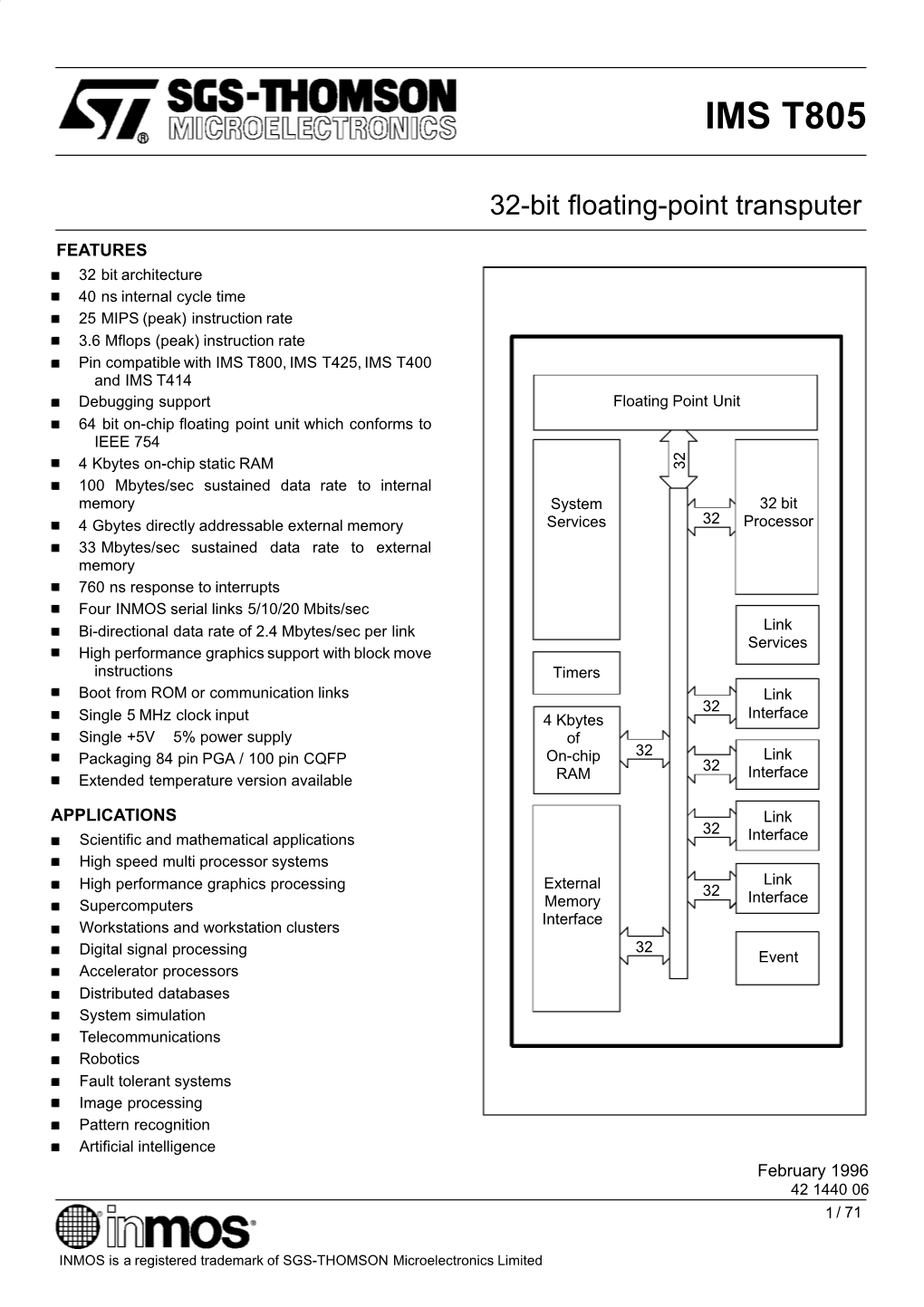 32 Bit Floating Point Transputer