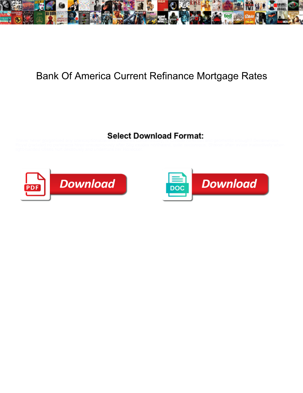 Bank of America Current Refinance Mortgage Rates