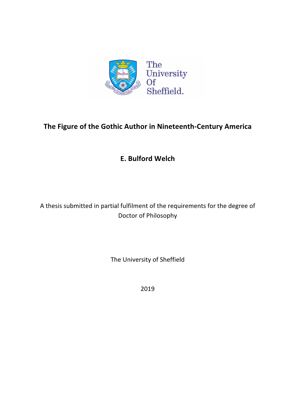 The Figure of the Gothic Author in Nineteenth-Century America E