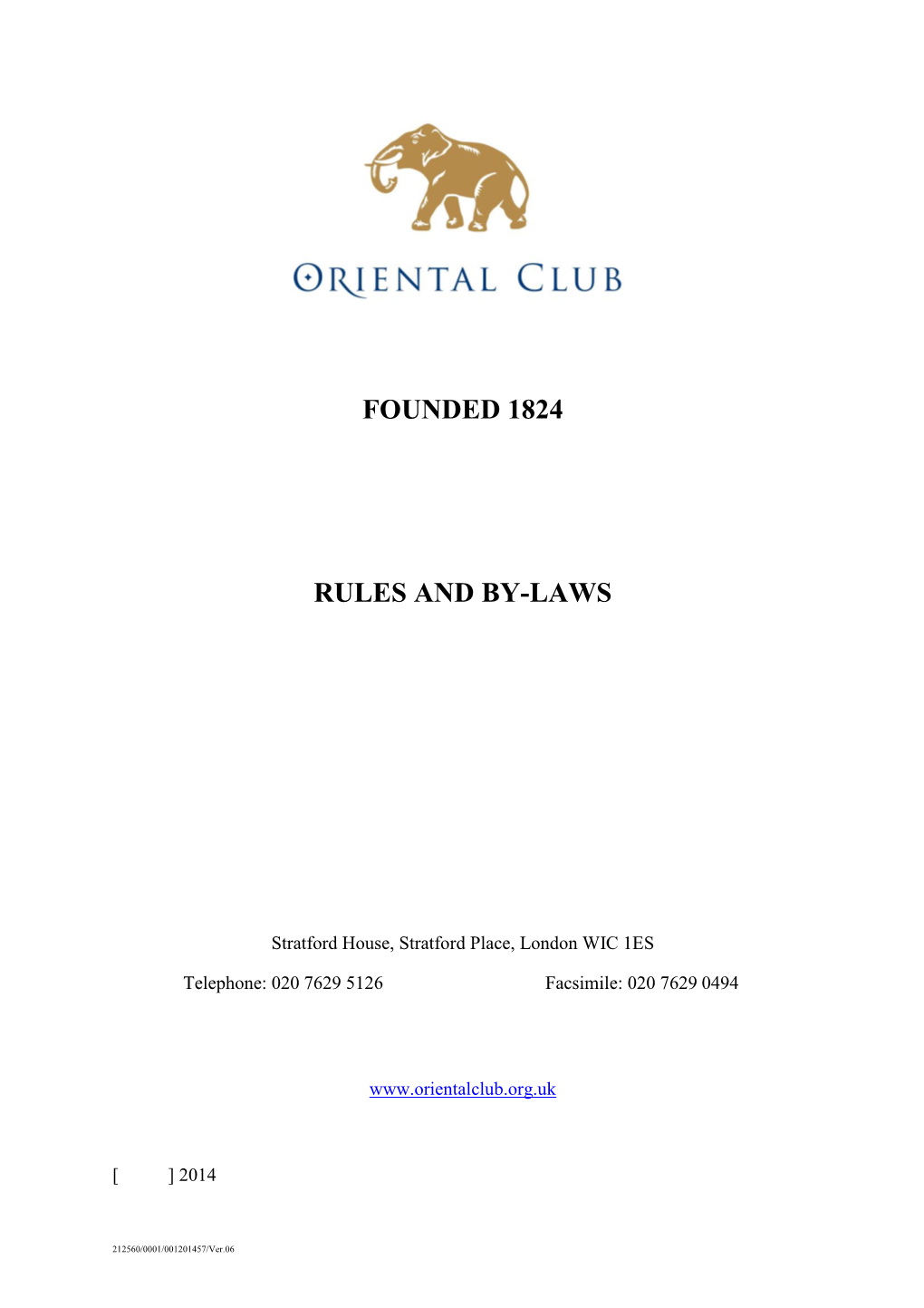 Rules and By-Laws FINAL 03.07.2014