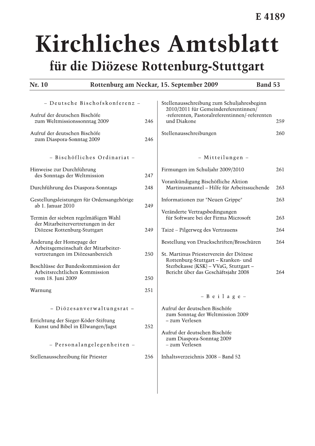 Kirchliches Amtsblatt Für Die Diözese Rottenburg-Stuttgart
