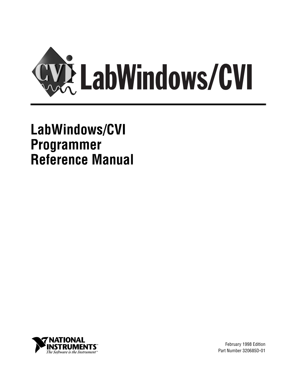 Labwindow/CVI Programmer Reference Manual