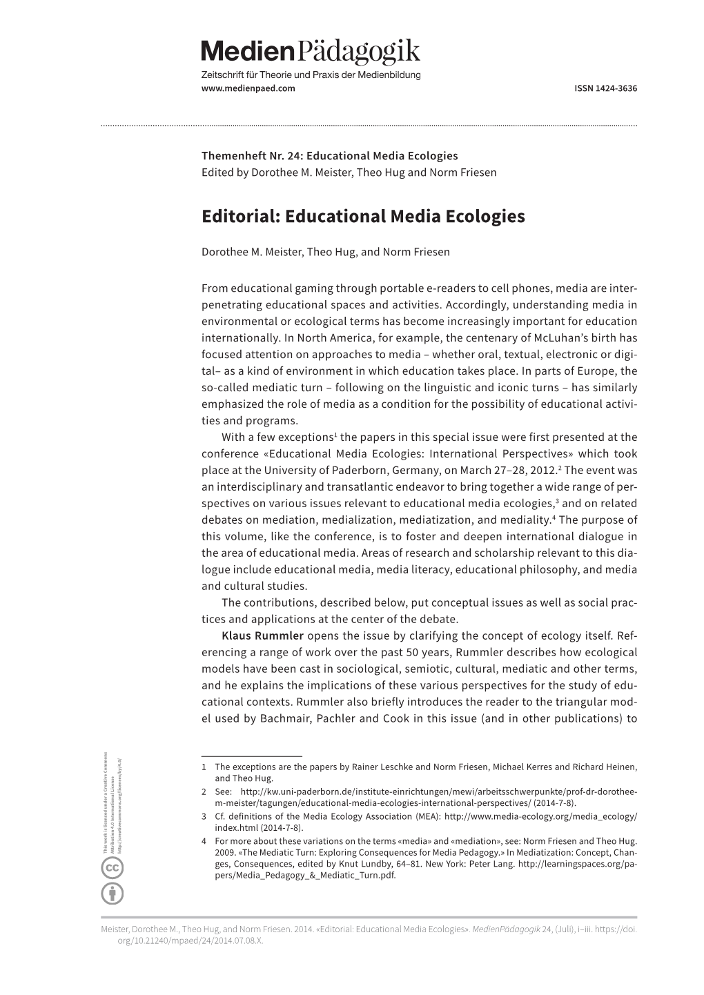 Educational Media Ecologies Edited by Dorothee M