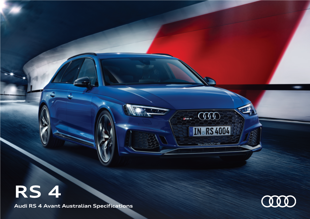 Audi RS 4 Avant Australian Specifications RS 4 Avant