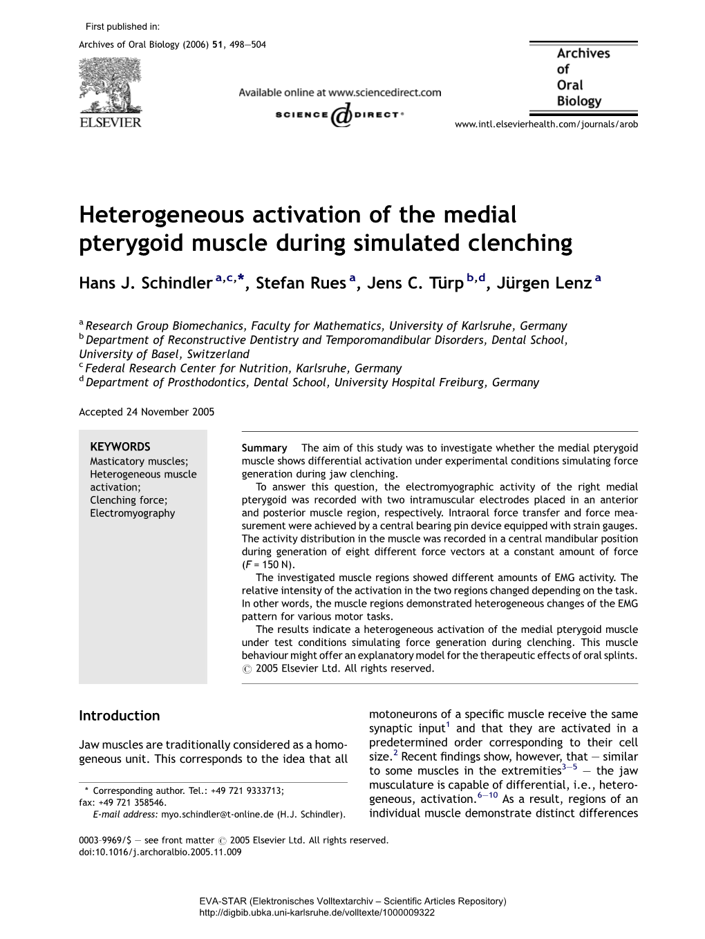 Heterogeneous Activation of the Medial Pterygoid Muscle During Simulated Clenching