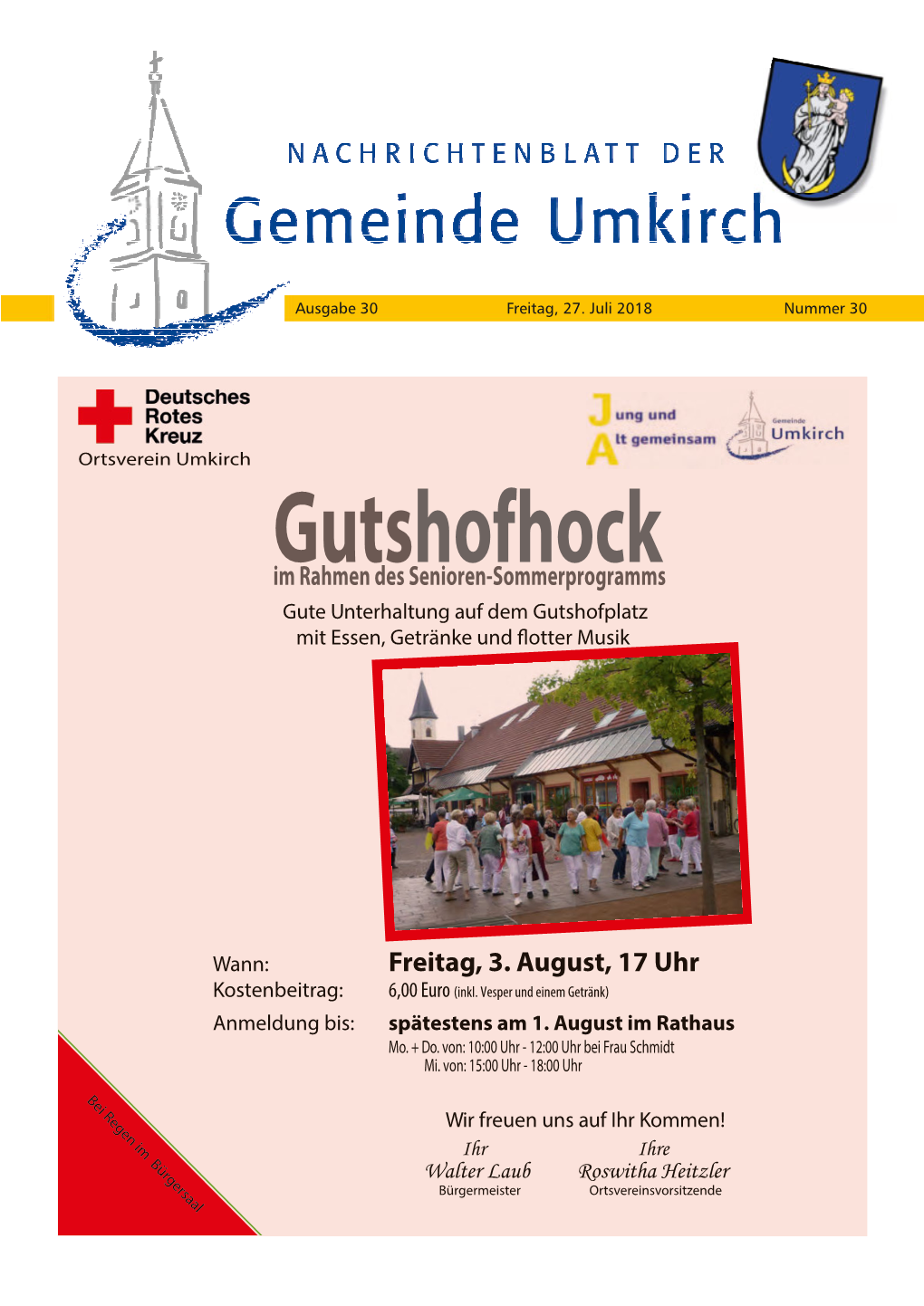 Ausgabe 30 Freitag, 27. Juli 2018 Nummer 30 2 | FREITAG, 27