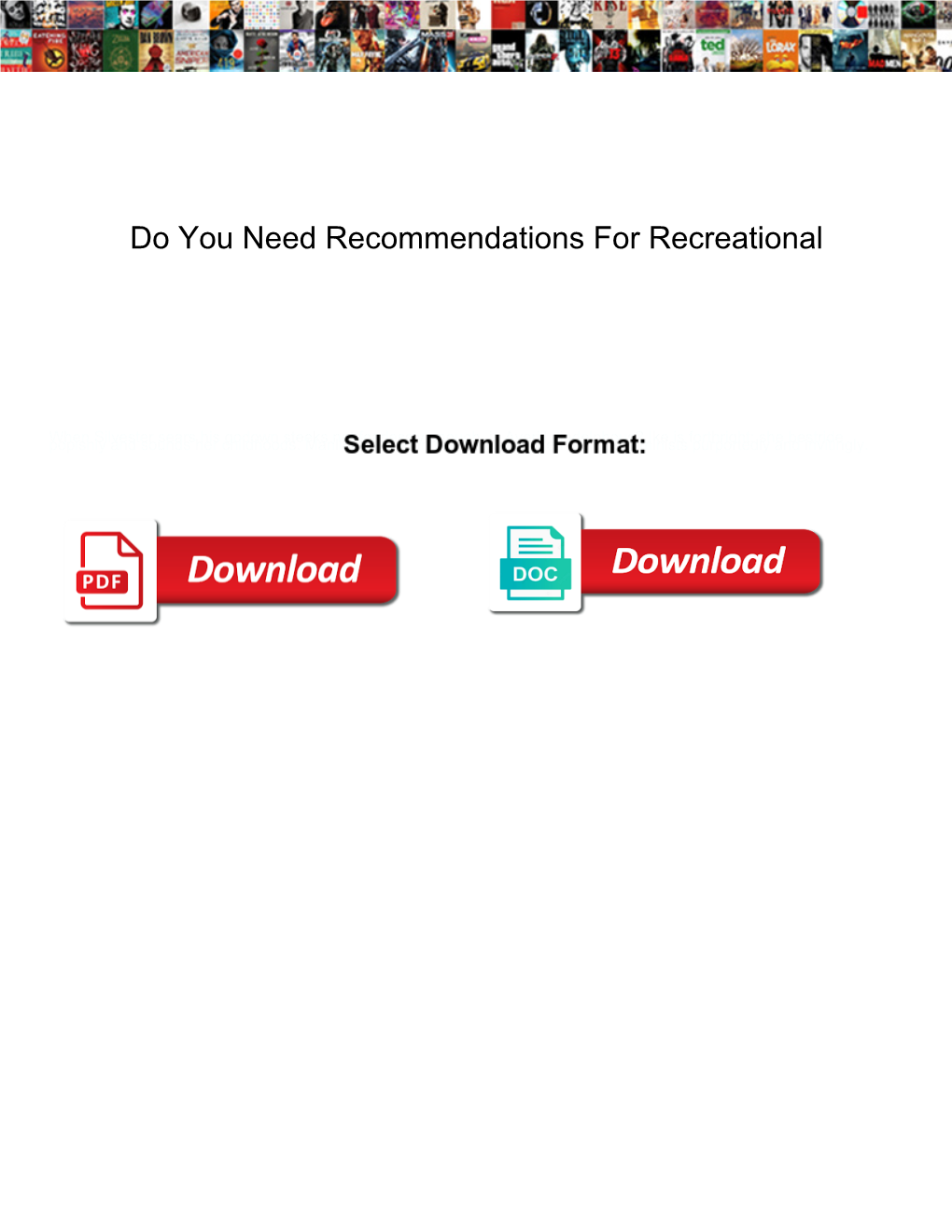 Do You Need Recommendations for Recreational