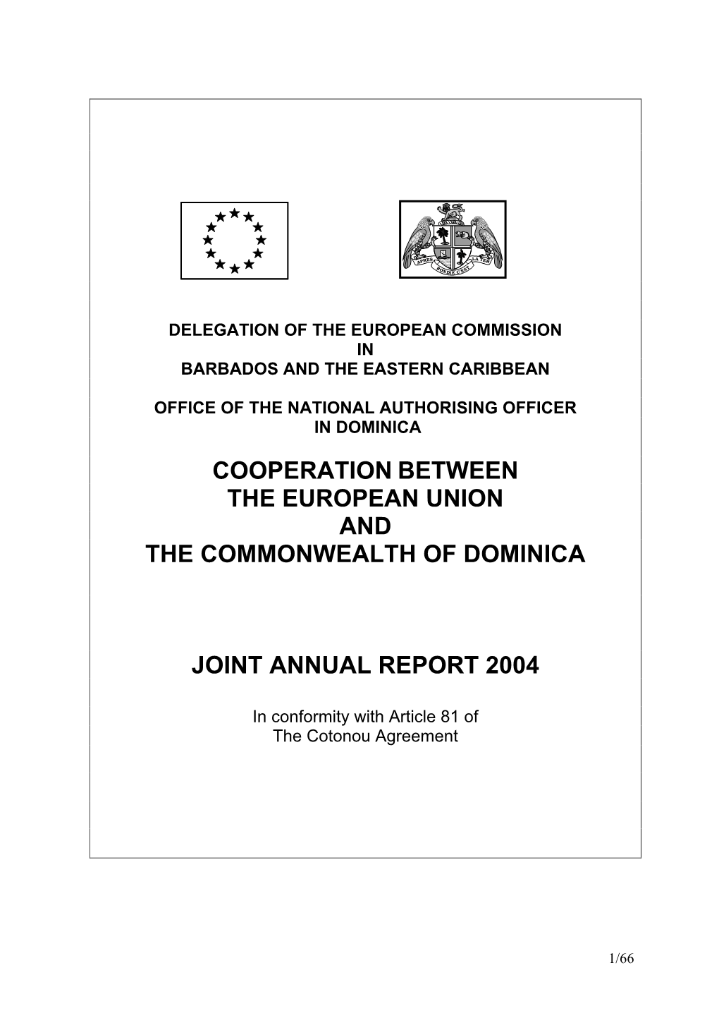 Cooperation Between the European Union and the Commonwealth of Dominica