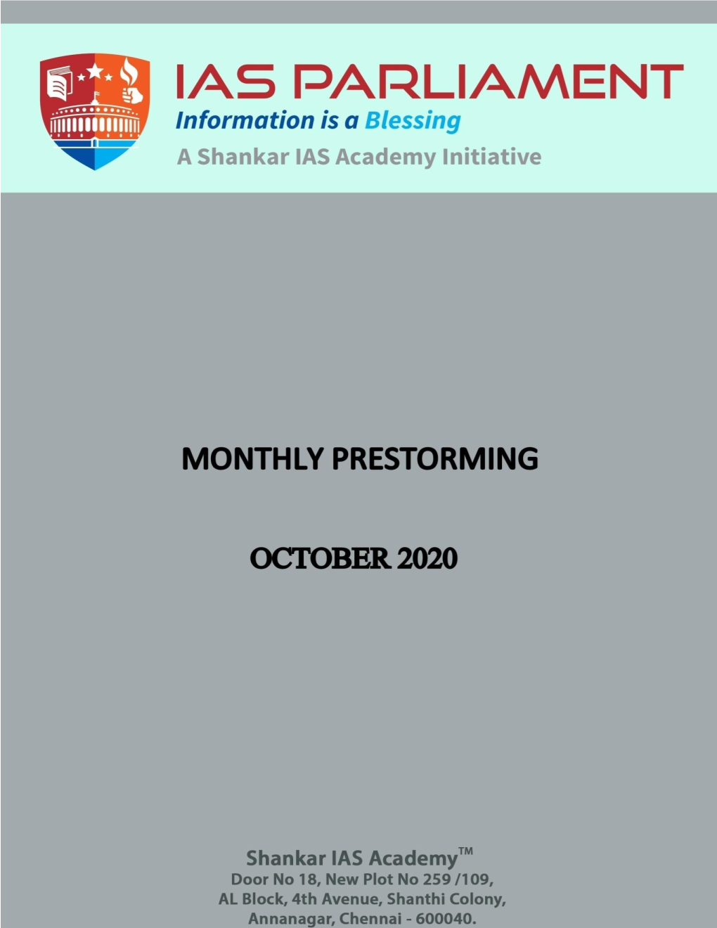 Monthly Prestorming October 2