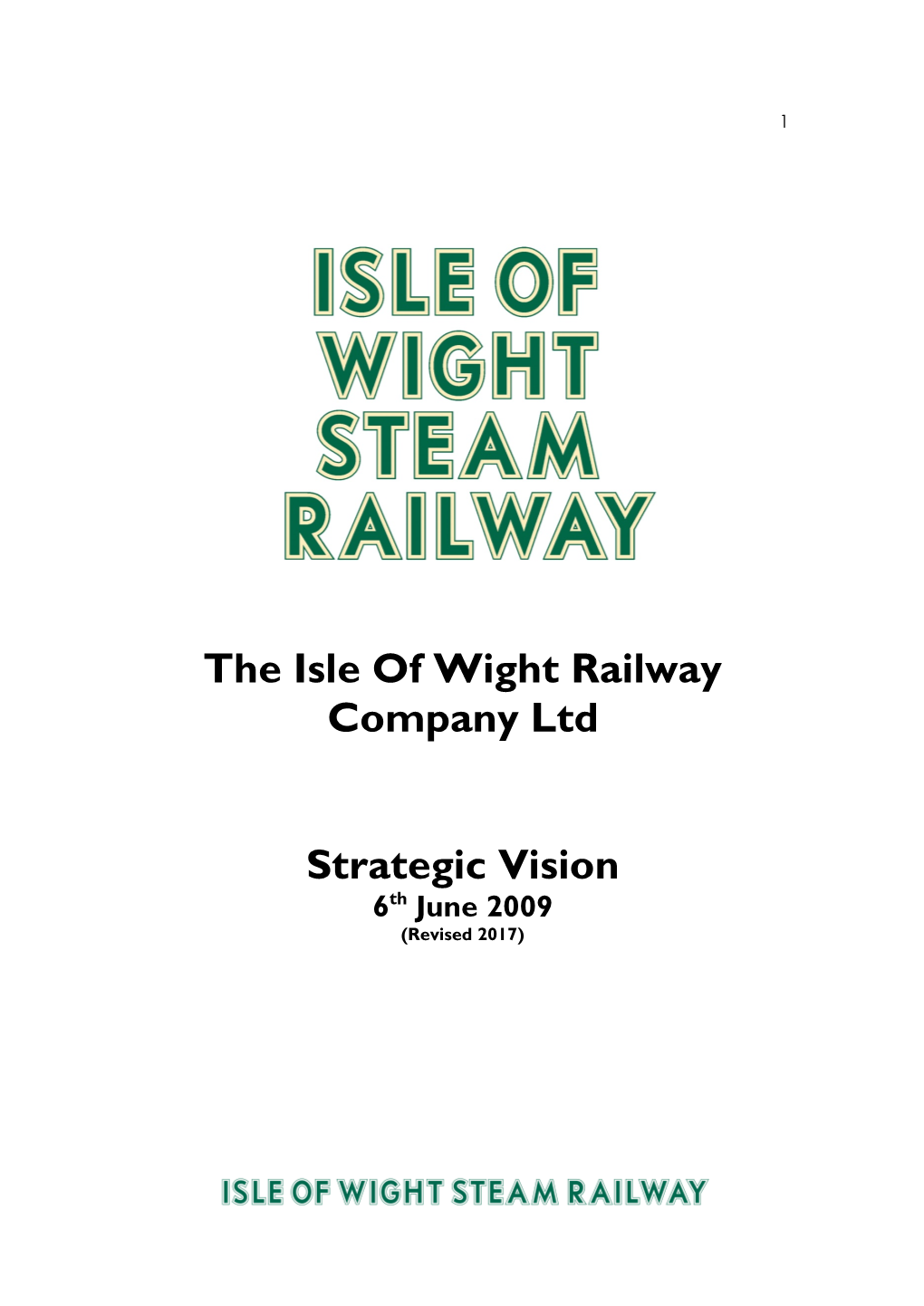 The Isle of Wight Railway Company Ltd Strategic Vision