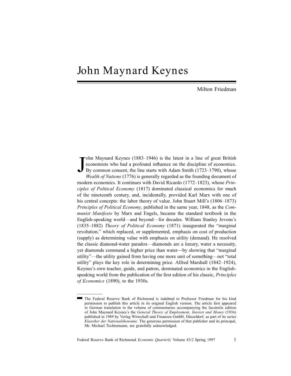 John Maynard Keynes