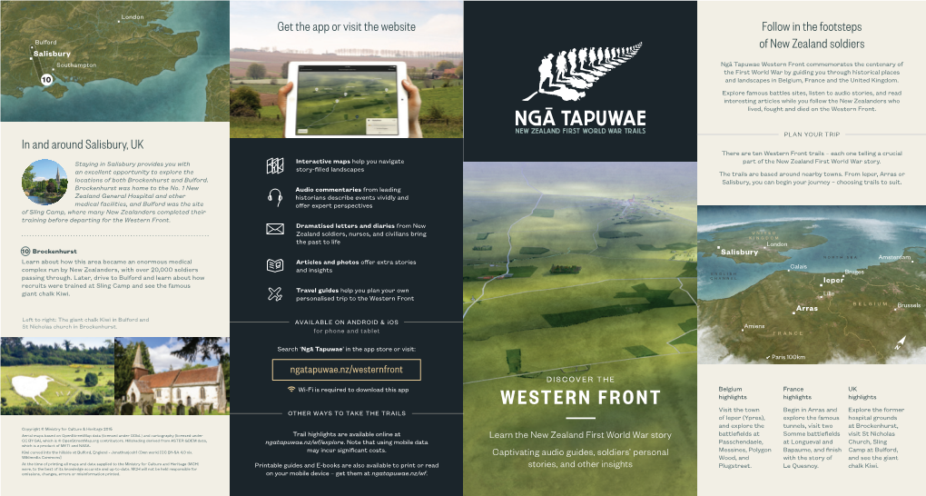 Download the Brochure for the Ngā Tapuwae Western Front Trail