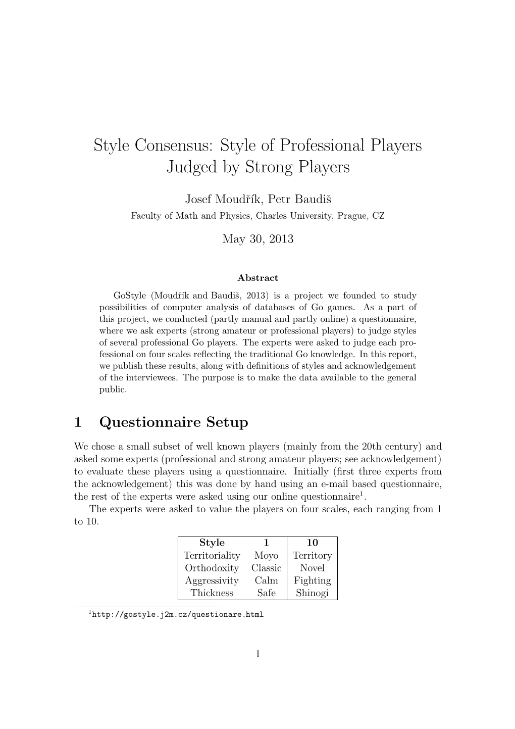Style Consensus: Style of Professional Players Judged by Strong Players