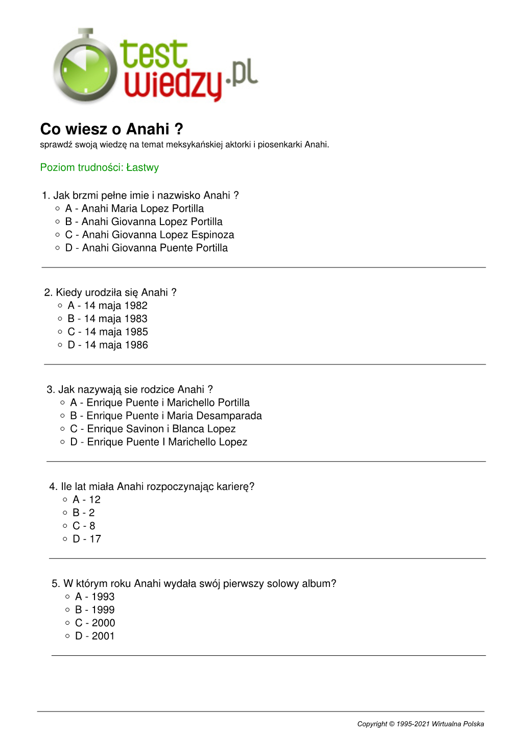 Co Wiesz O Anahi ? Sprawdź Swoją Wiedzę Na Temat Meksykańskiej Aktorki I Piosenkarki Anahi