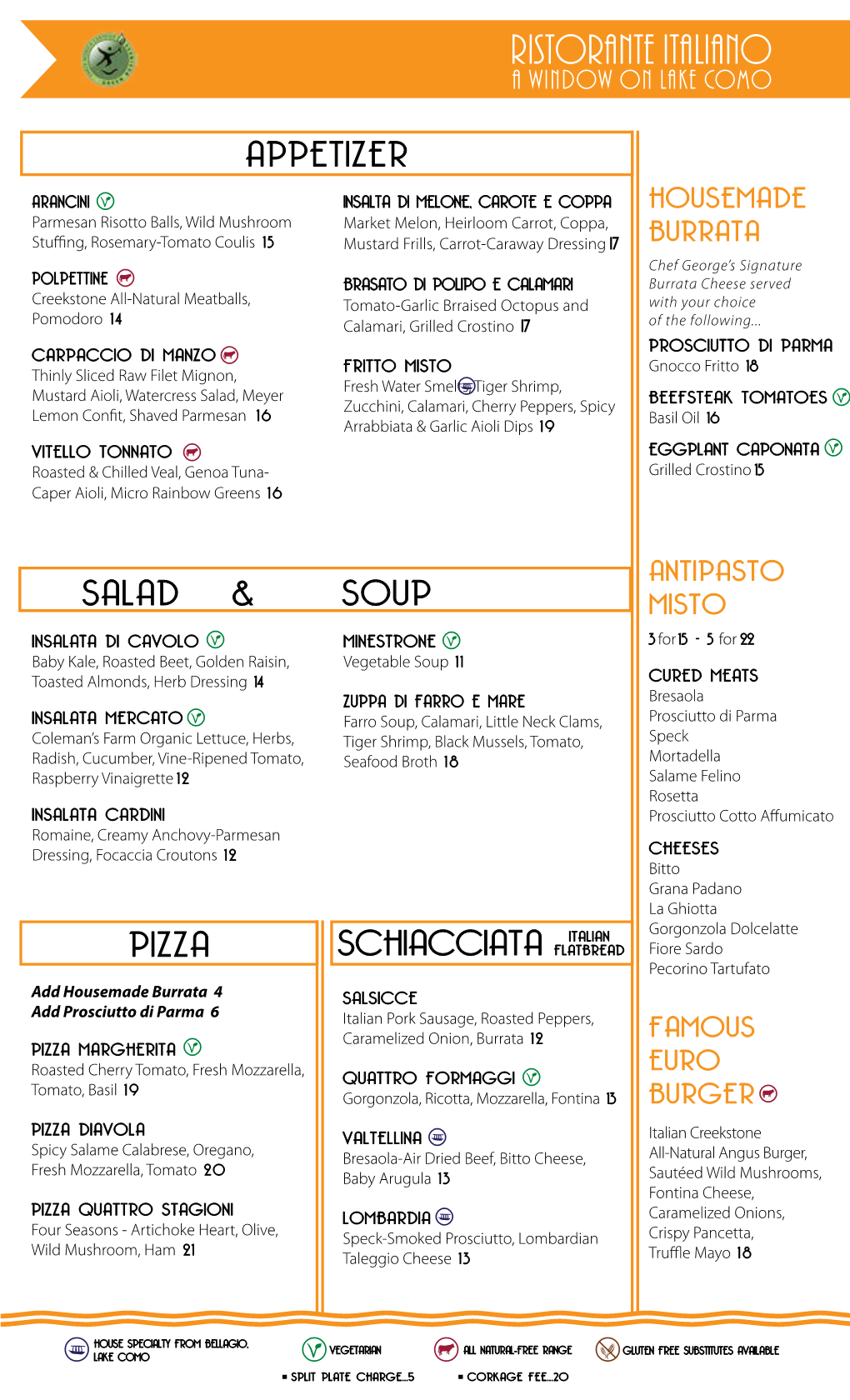 Appetizer Salad & Soup Pizza Schiacciata Italian
