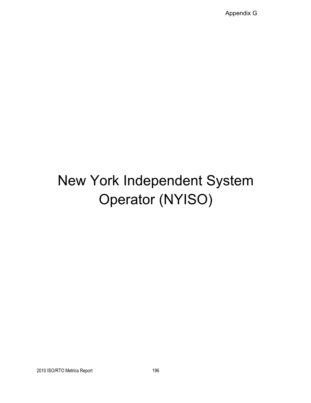 New York Independent System Operator (NYISO)