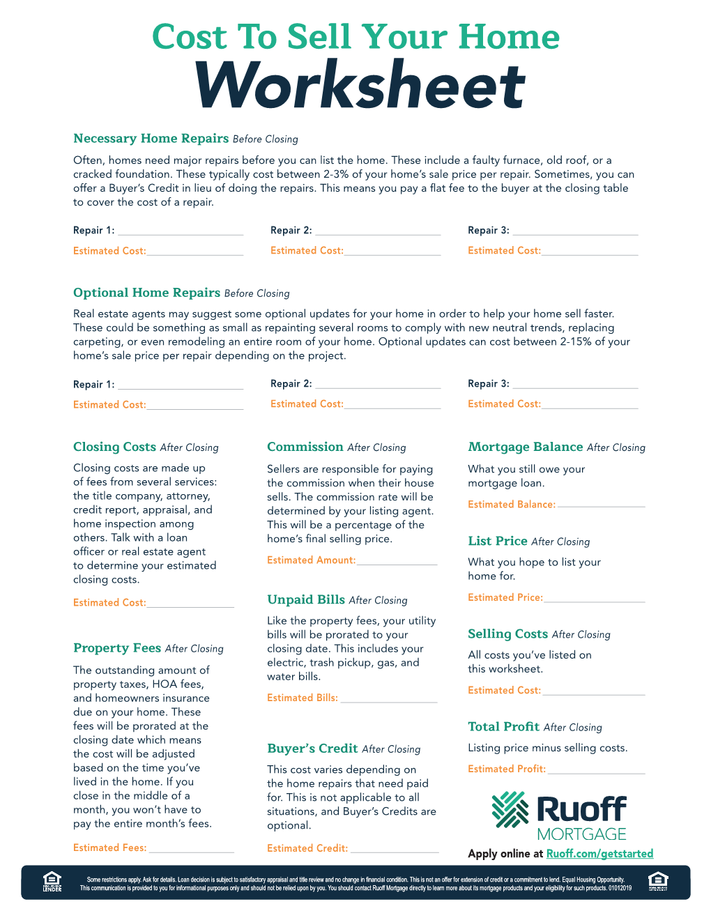 Worksheet Necessary Home Repairs Before Closing Often, Homes Need Major Repairs Before You Can List the Home