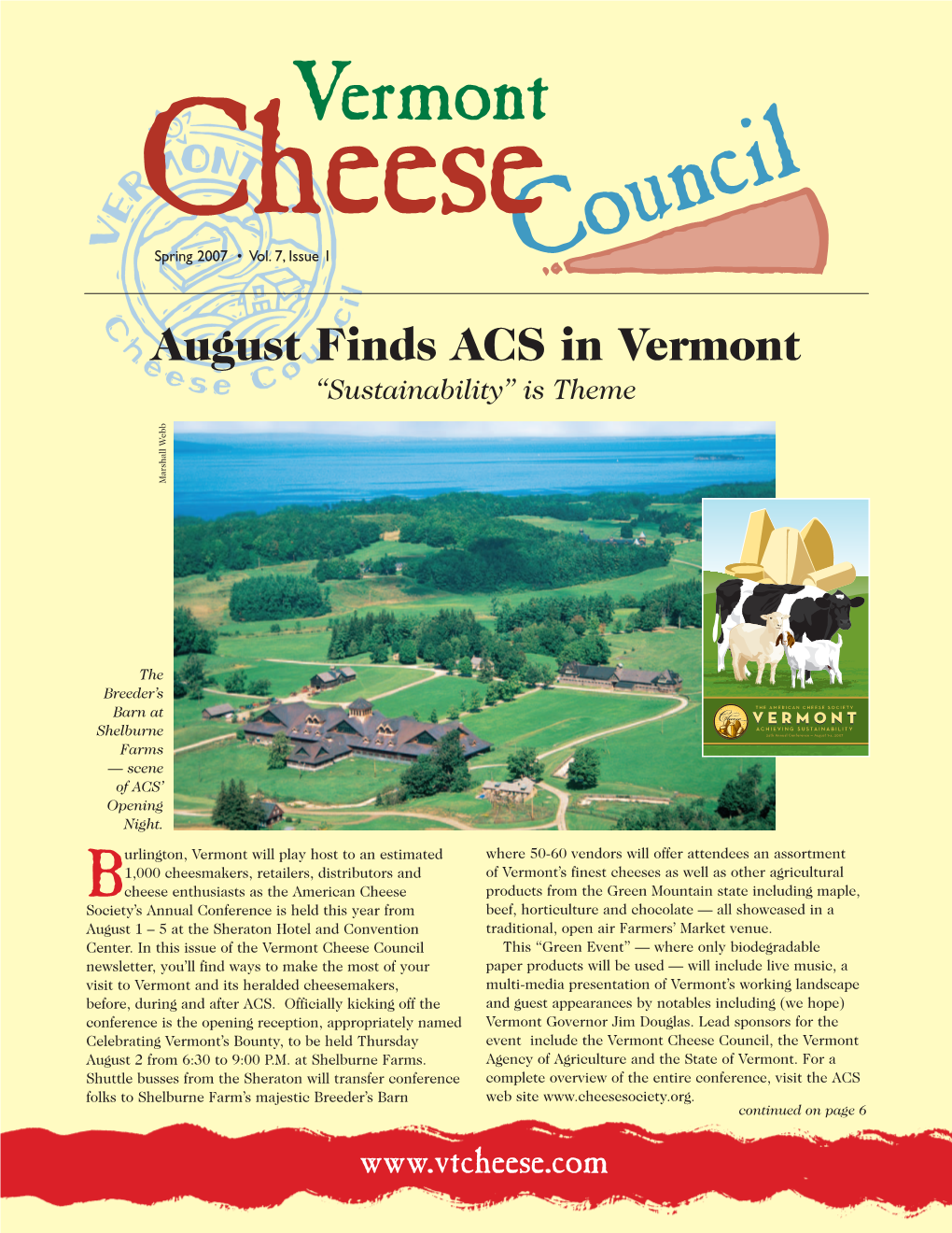 August Finds ACS in Vermont “Sustainability” Is Theme Marshall Webb Marshall