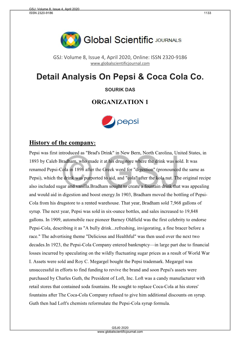 Detail Analysis on Pepsi & Coca Cola