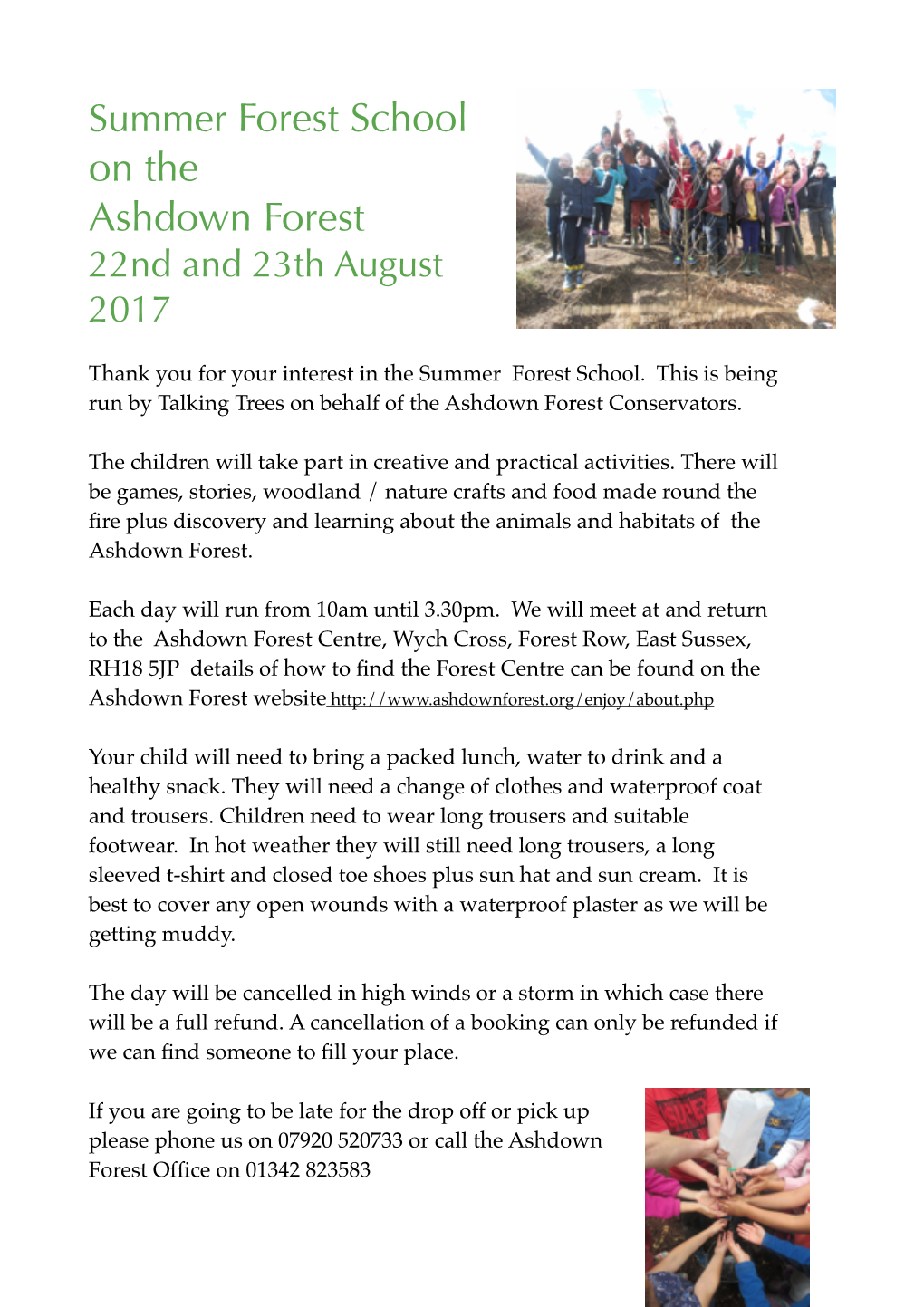 Summer Forest School Info 2017