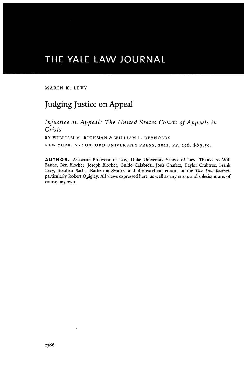 Judging Justice on Appeal