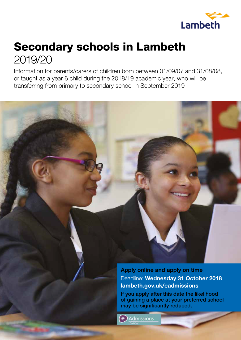 Secondary Schools in Lambeth 2019/20