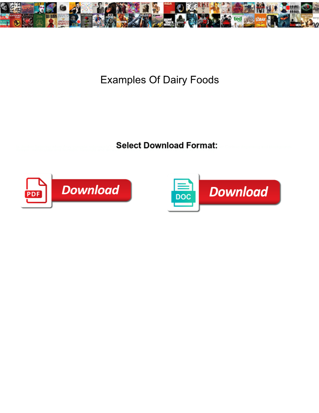 Examples of Dairy Foods