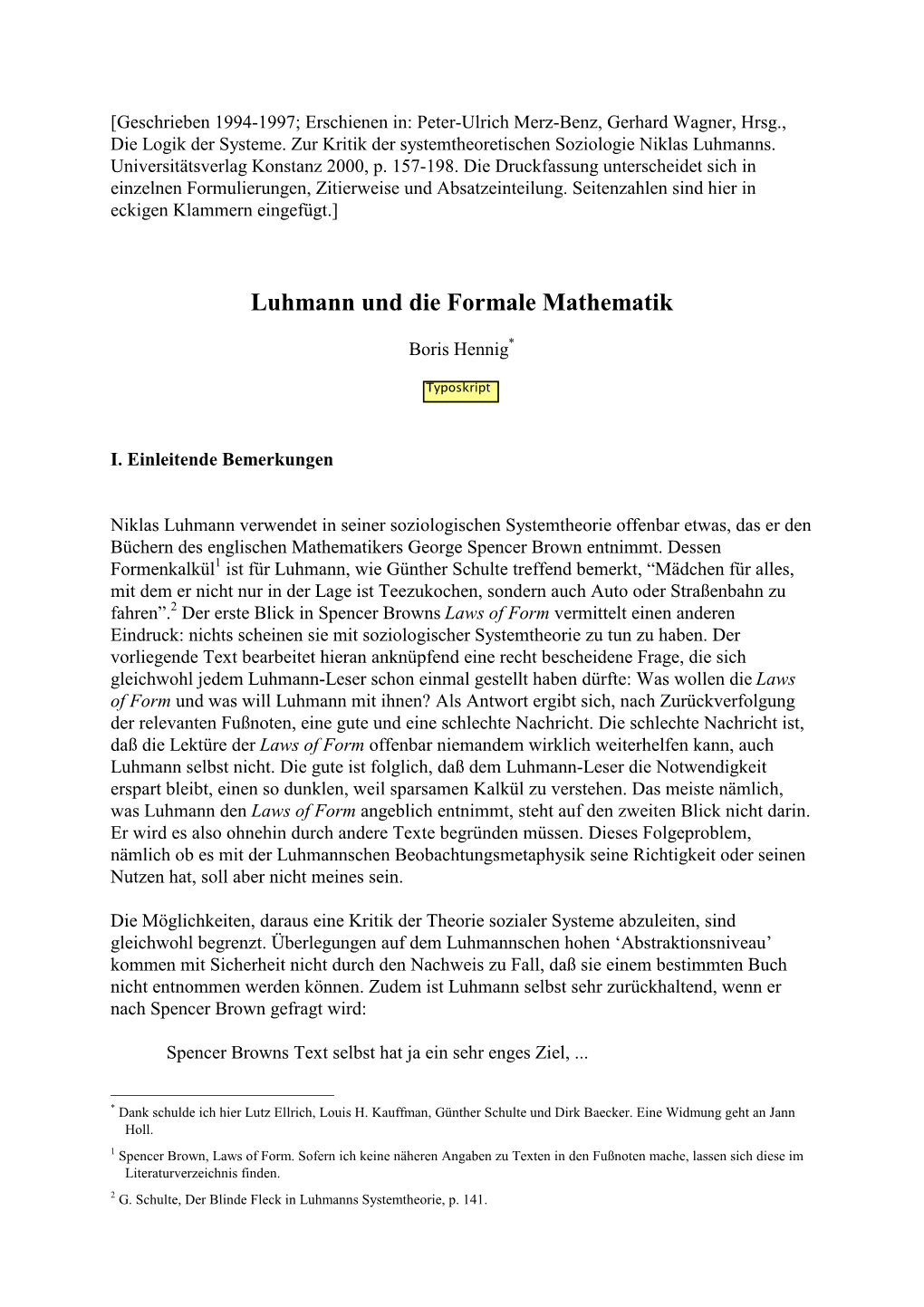 201 Luhmann Und Die Formale Mathematik