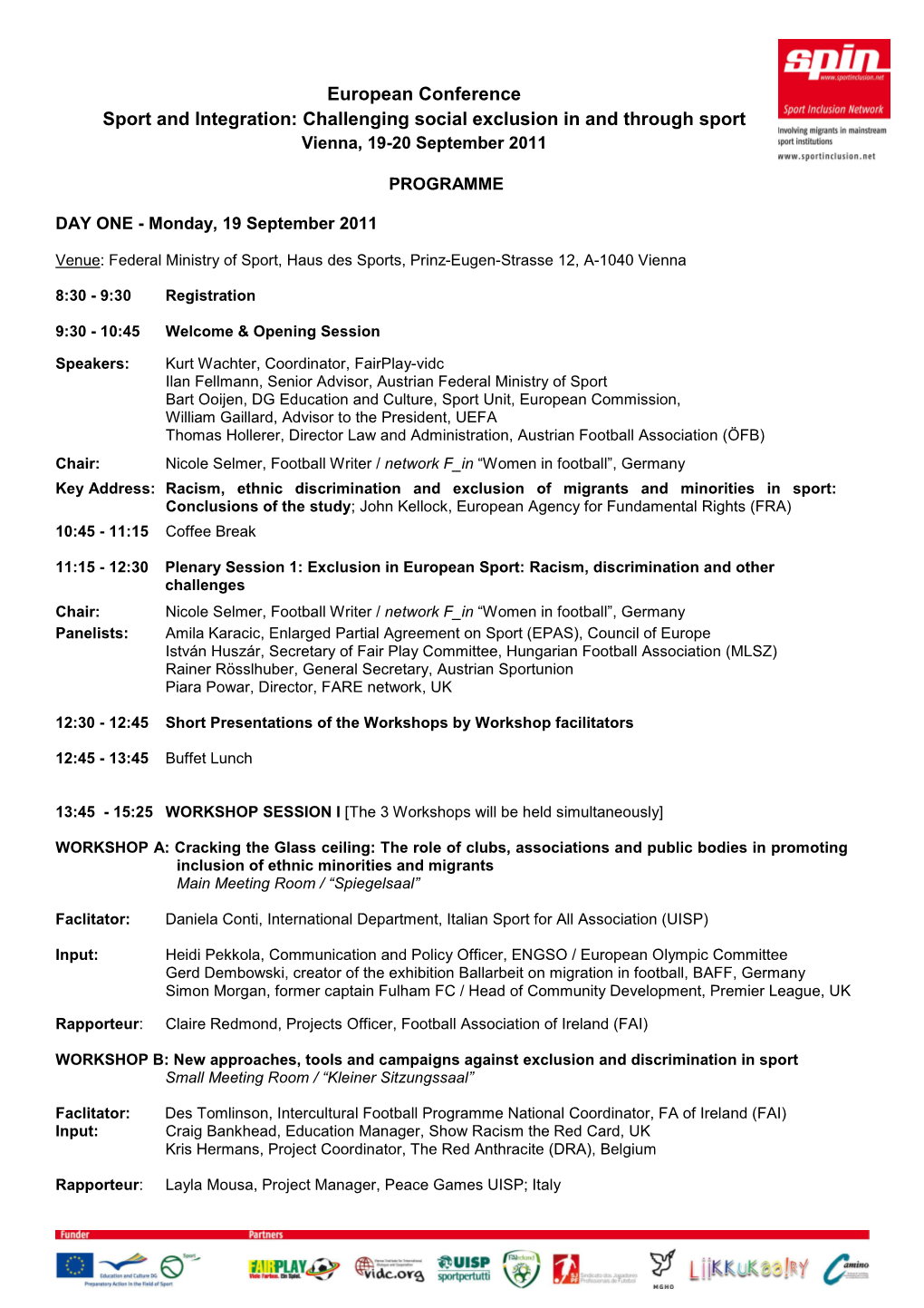 SPIN Conference Programme