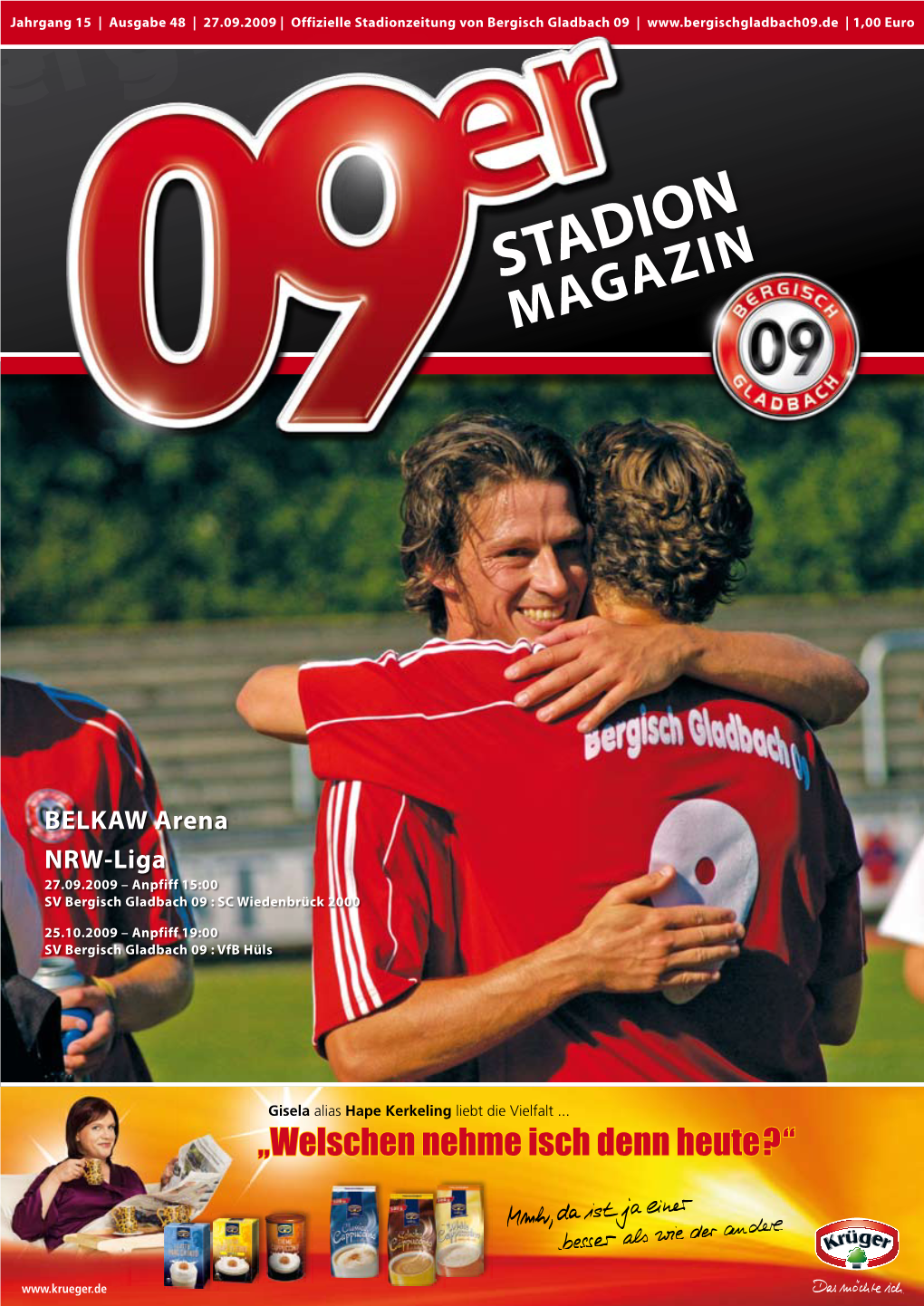 Stadionzeitung Gladbachgladbach Von Bergisch Gladbach 09 | | 1,00 Euro Bergischbergischbergisch Bergisch Gladbachgladbachgladbach Gladbach