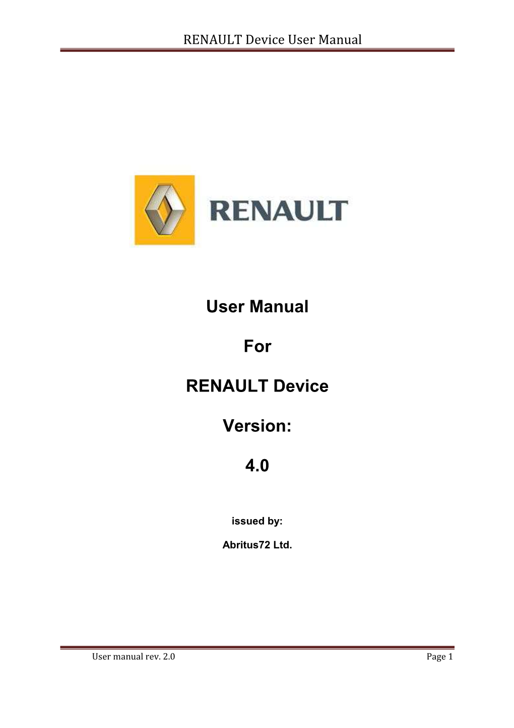 Renault Device V4 User Manual