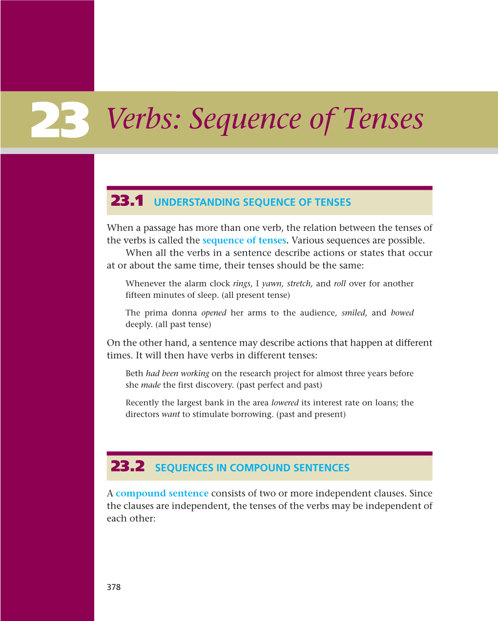 Verbs: Sequence of Tenses