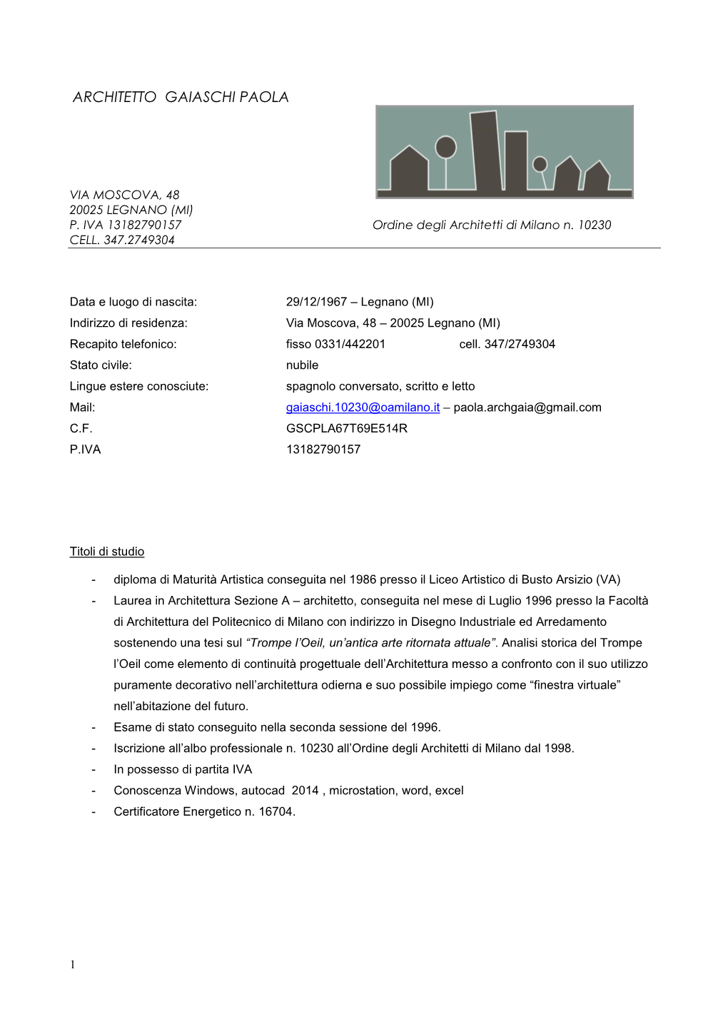 Apri Curriculum Vitae .PDF