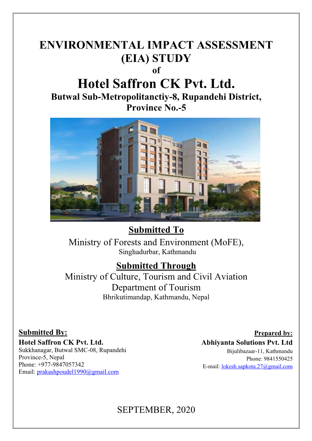 EIA Report of Hotel Saffron CK, Butwal