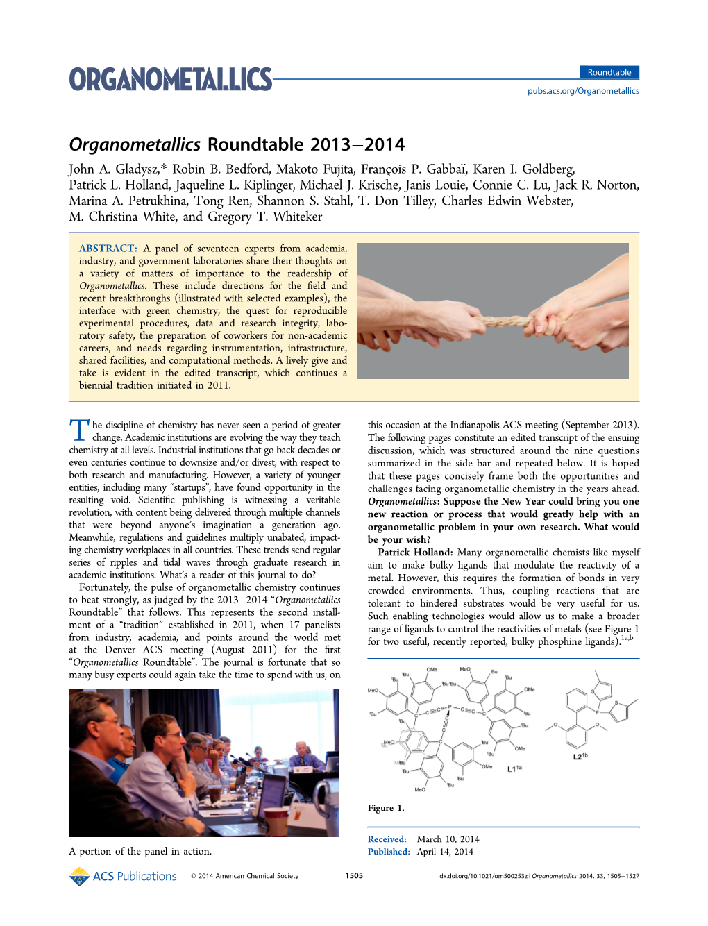 Organometallics Roundtable 2013−2014 John A