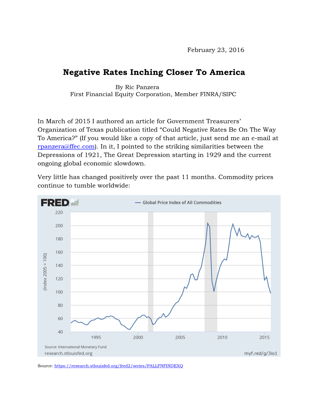 Negative Rates Inching Closer to America