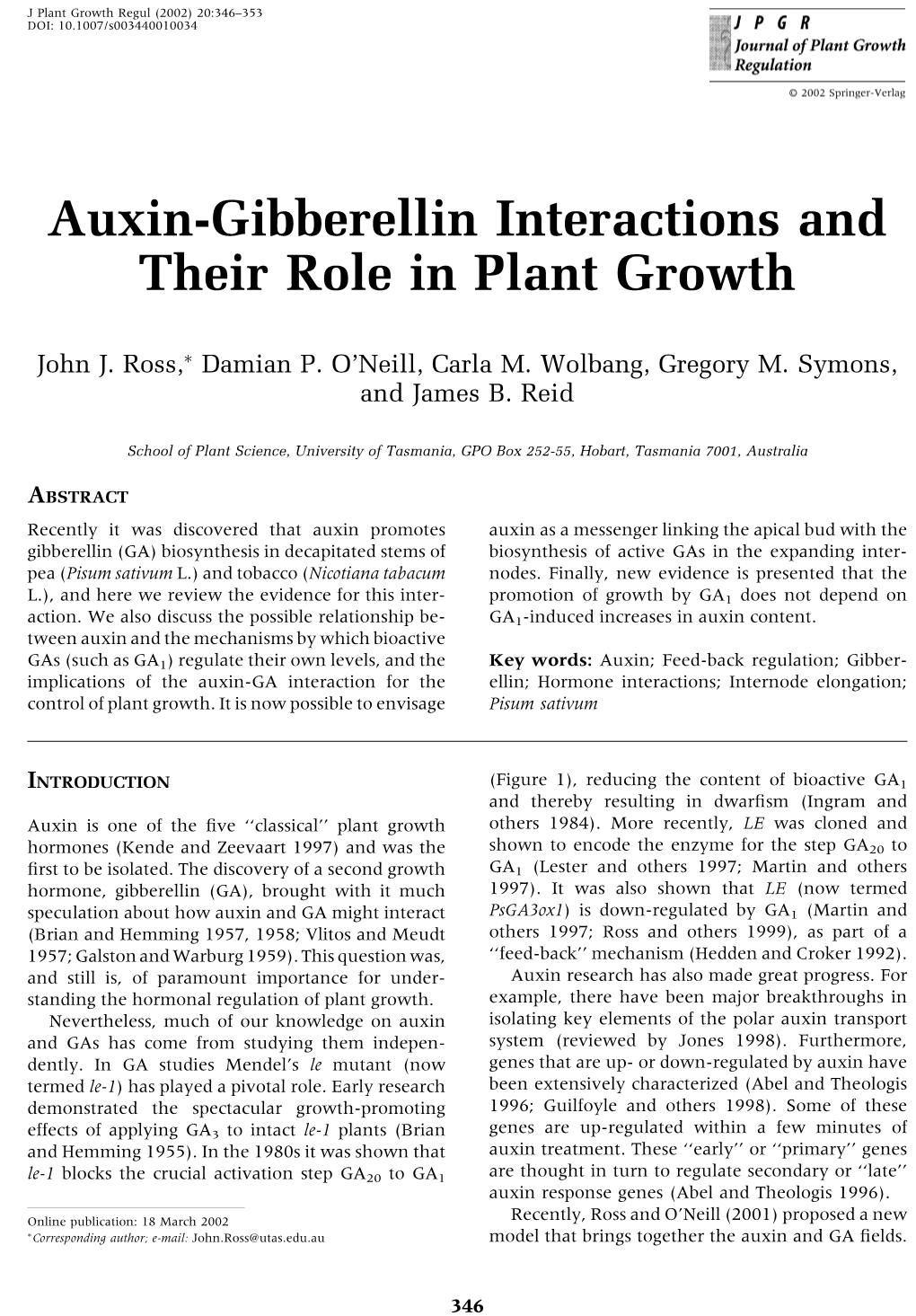 Auxin-Gibberellin Interactions and Their Role in Plant Growth