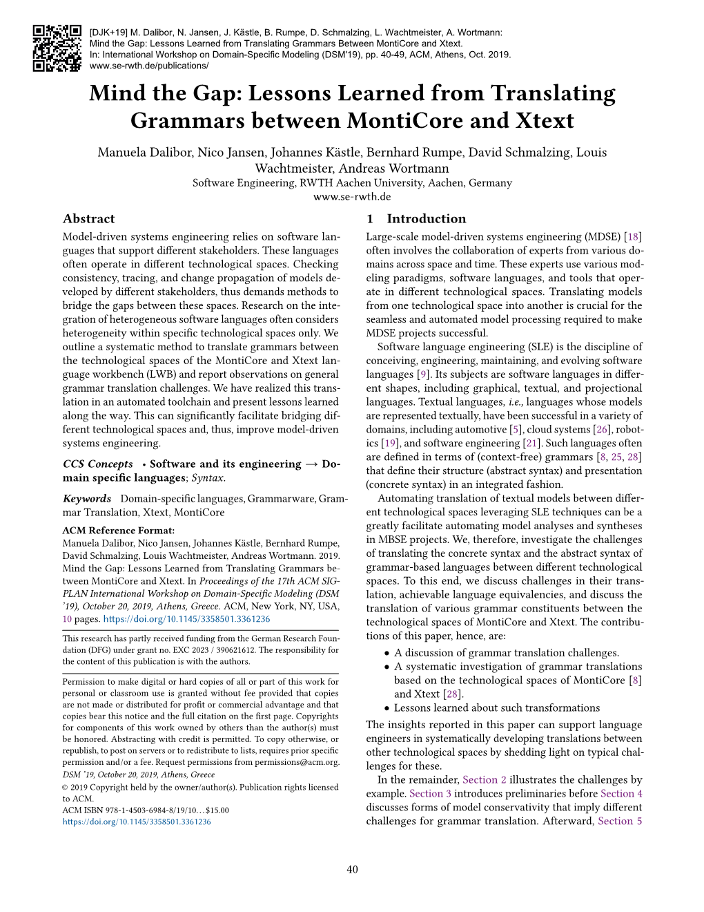 Lessons Learned from Translating Grammars Between Monticore and Xtext