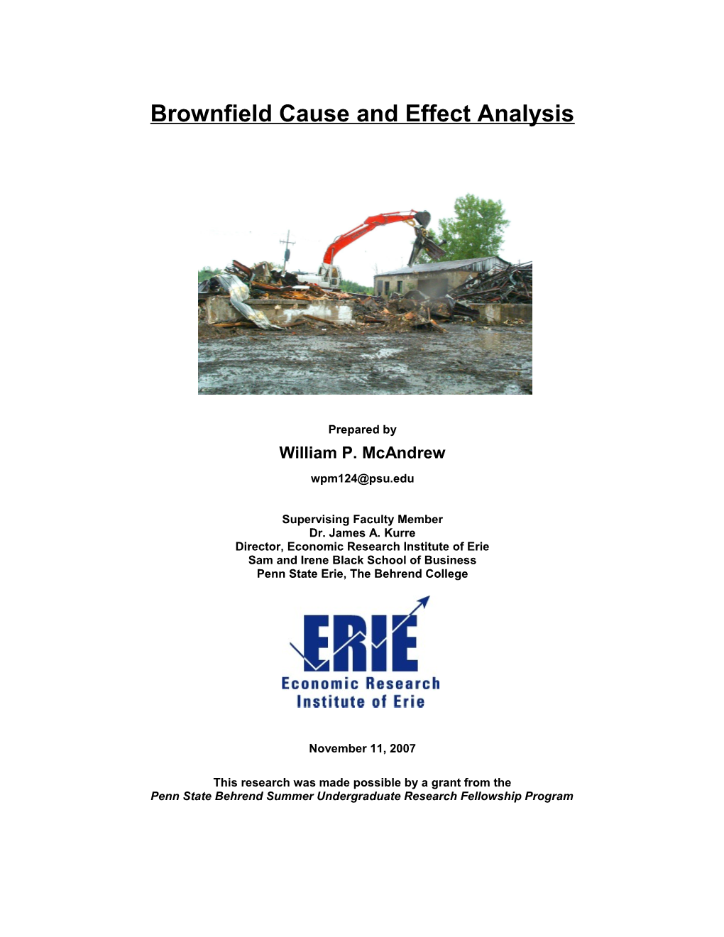 Brownfield Regression Analysis By State