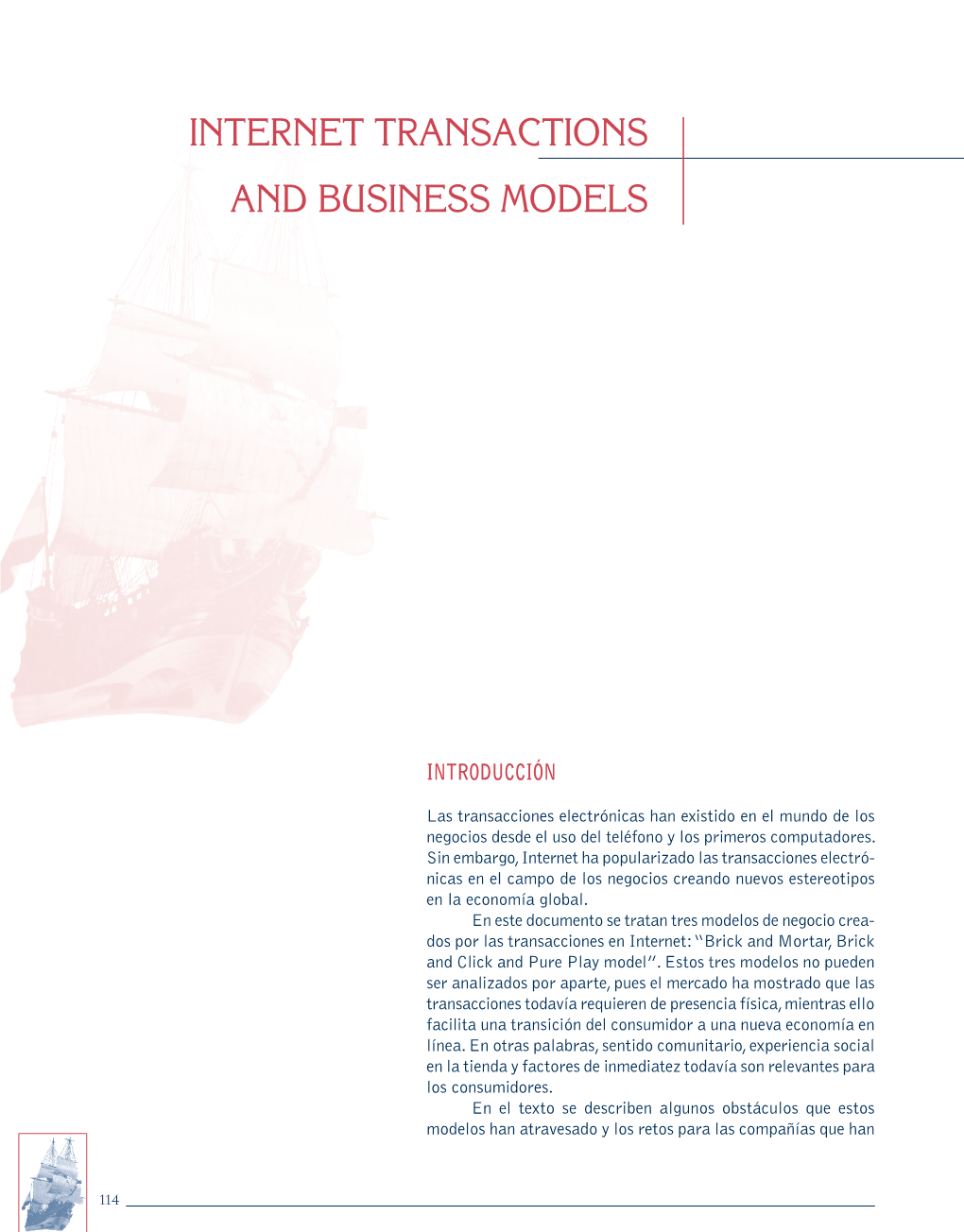 Internet Transactions and Business Models