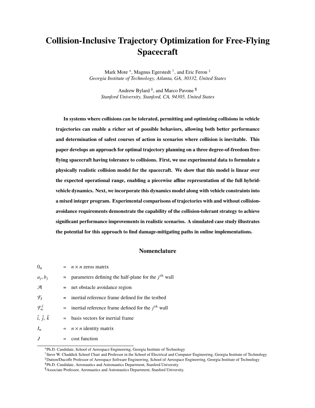 Collision-Inclusive Trajectory Optimization for Free-Flying Spacecraft